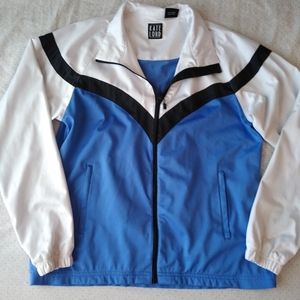 Kate Lord Blue and White Windbreaker Jacket Women's Size Medium